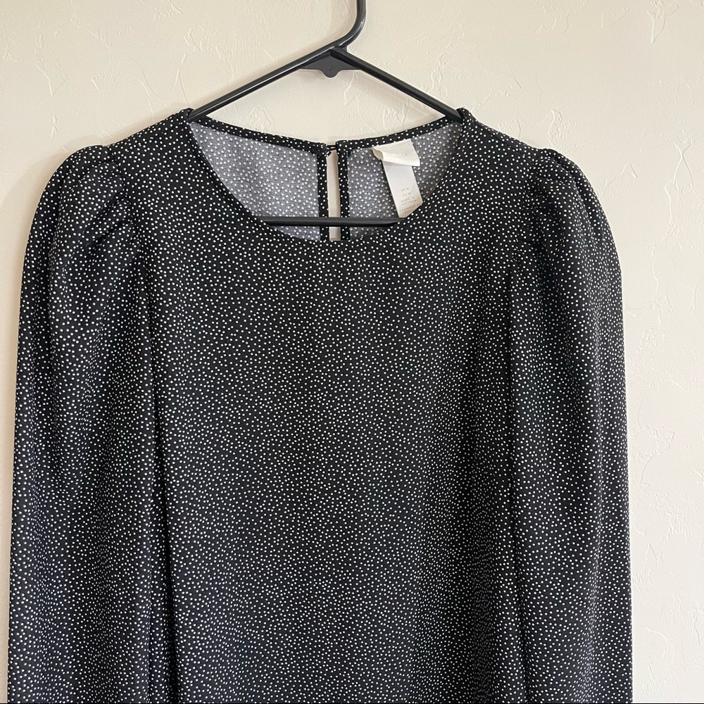 H&M | Mini Polka Dot Puff Shoulder Dress